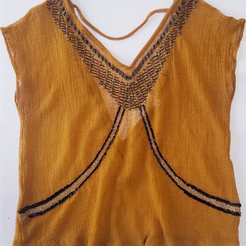 UO, Ecote brand semi sheer v neck blouse